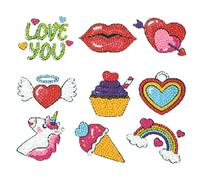 Pracht Creatives Hobby Set de Pegatinas Diamond Painting, Motivo Girl Power, Set de Manualidades para diseñar Pegatinas con Purpurina, para niños a Partir de 5 años
