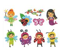 Pracht Creatives Hobby Set de Pegatinas Diamond Painting, Motivo Hadas, Set de Manualidades para diseñar Pegatinas con Piedras Brillantes, para niños a Partir de 5 años