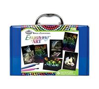 Pracht Hobby Royal & Langnickel - Cuadro para rascar Animales, 6 imágenes, Incl. 2 rotuladores y Plantillas, Adecuado para niños y Adultos