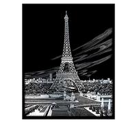 Pracht Hobby Royal & Langnickel - Scratchboard Torre Eiffel en Plata, con rotulador y Plantilla, Adecuado para niños y Adultos