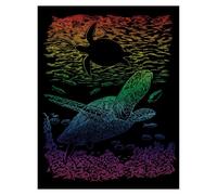 Pracht Hobby Royal & Langnickel - Scratchboard Tortuga Marina Arco Iris con rotulador y Plantilla, Adecuado para niños y Adultos
