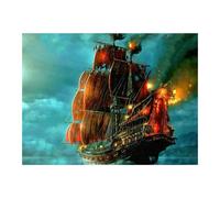 Pracht Hobby Set de Pintura con Diamantes, Cuadro con Motivo de Barco Pirata y Accesorios, Set de Manualidades para Pintar con Piedras Brillantes, para niños a Partir de 5 años
