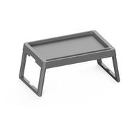 Practic Mesa plegable portátil | Bandeja plegable de desayuno de plástico resistente, 26 x 61,5 x 35,5 cm, ideal para ordenador portátil, comedor, jardín, ahorro de espacio y ligero (gris)