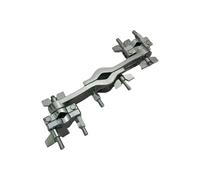Práctica abrazadera de extensión de tambor doble para platillos de tambor, soporte de extensión de brazo de brazo de montaje
