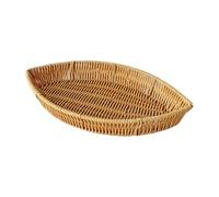 Práctica bandeja de ratán de imitación para aperitivos, plato de almacenamiento de frutas, elegante en forma de hoja, contenedor de verduras, organizador de cocina