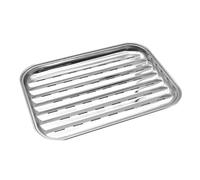 Práctica bandeja para galletas de acero inoxidable con agujeros de drenaje de 0,4 mm de grosor para hornear y asar al aire libre, bandeja de horno gruesa profesional