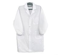 Práctica bata de laboratorio blanca con bolsillos, ideal para proyectos de pintura y trabajo científico (A-160~S)