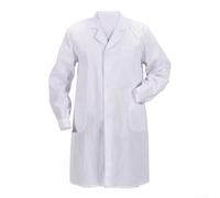 Práctica bata de laboratorio blanca con bolsillos, ideal para proyectos de pintura y trabajo científico (B-160~L)