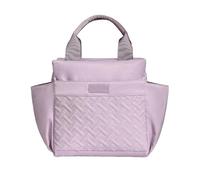 Práctica bolsa de almuerzo de poliéster con aislamiento y forro a prueba de paso, bolsa de práctica de alimentos portátil para comidas al aire libre y deliciosa bolsa de almuerzo al aire libre, morado