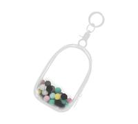 Práctica bolsa de exhibición de muñecas pequeñas de PVC transparente que combina estilos y funcionalidad para padres de moda, White, One Size