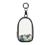 Práctica bolsa de exhibición de muñecas pequeñas de PVC transparente que combina estilos y funcionalidad para padres de moda, Black, One Size