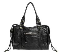 Práctica bolsa de hombro de piel sintética cruzada con asa superior, bolso vintage para motocicleta, adecuado para varias ocasiones, hombro retro