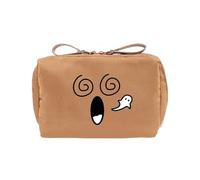 Práctica bolsa de maquillaje unisex de nailon, bolsa de cosméticos, bolsa de almacenamiento organizada con cremallera para el trabajo o el uso diario, estuche de maquillaje con estampado de sonrisa