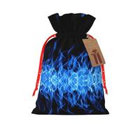 Práctica bolsa de Navidad con estampado de llama azul con cordón, 4.7 x 6.9 pulgadas para Navidad, Halloween