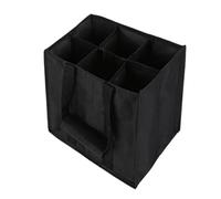 Práctica bolsa de vino no tejida con 6 ranuras individuales, mango ergonómico, bolsa compacta para guardar bebidas, bolsa para pícnics a prueba de derrames, organizadores de transporte de botellas