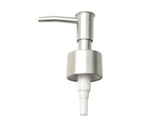 Práctica bomba dispensadora de jabón para uso en cocina y baño, a prueba de fugas con dispensación suave, compatible con hilo 28/400 (plata cepillada)