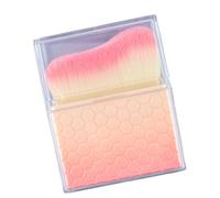 Práctica brocha de maquillaje de fibra sintética con cabeza plana en ángulo para una aplicación precisa, accesorio de maquillaje de moda