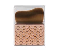 Práctica brocha de maquillaje de fibra sintética con cabeza plana en ángulo para una aplicación precisa, accesorio de maquillaje de moda