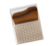 Práctica brocha de maquillaje de fibra sintética con cabeza plana en ángulo para una aplicación precisa, accesorio de maquillaje de moda