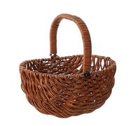 Práctica cesta de almacenamiento multifuncional tejida a mano para flores, pan, frutas, verduras, camping, sala de estudio