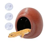 Práctica cueva para reptiles, espaciosa, decoración que ahorra | 9,5 x 9 x 10,5 cm, cueva de refugio de reptiles para cangrejos ermitaños, ranas, arañas, camaleones, pequeñas serpientes