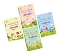 Práctica De Escritura Para Niños De 3 A 5 Años De La Guía De La Pluma Rilloved, Bloc De Dibujo Libro De Trabajo | Herramienta Preescolar Reutilizable Para Cartas, Lápiz -Grip Habilidades Para Niños