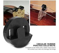Práctica DE Goma Redonda Circular DE MUTE PARA INSTRUMENTOS MUSICALES DE CÁL VELOLO ACCESORIO NEGRO FÁCIL DE USO PUNTO INSTRUMENTOS MUSICALES ACCESORY CELO ACCESORY CELLO MUTE