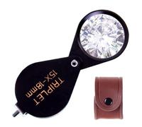 Práctica herramienta de inspección de joyas, lupa multifuncional, lupa de aumento 15X, para amantes de la joyería