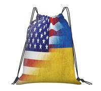 Práctica Mochila Plegable Amistad Entre Ucrania y Estados Unidos Divertida Mochila Escolar 36x42cm para Guardería,Playa