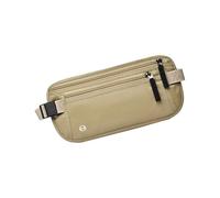 Práctica riñonera segura con bloqueo, compacta y de almacenamiento para artículos esenciales, ideal para gimnasio, correr o viajar, ropa de seguridad, ligera, antirrobo, Khaki, Mass Beauty