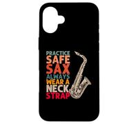 Practica Saxofón Seguro Siempre USA Correa para El Cuello | Jazz Music Carcasa para iPhone 16 Plus