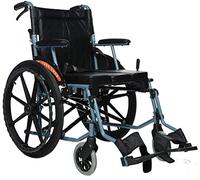 Práctica silla de ruedas, carro con asiento, asiento de transporte bariátrico con frenos de mano bloqueables, resistente y extra ancho con respaldo extraíble