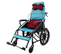 Práctica Silla de Ruedas de Media Reclinación Respaldo Alto Silla de Ruedas de Propulsión Semi-Reclinable Carro Autopropulsado Ligero, Plegable, Portátil, Cómodo, Estable y Firme para Personas Mayores