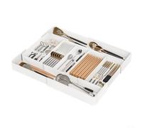 Práctica solución de almacenamiento de cubiertos con diseño expandible que organiza espátulas, cucharones y de manera más eficiente (D)