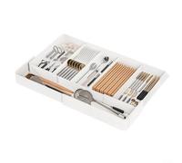 Práctica solución de almacenamiento de cubiertos con diseño expandible que organiza espátulas, cucharones y de manera más eficiente (C)