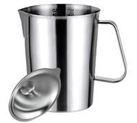Práctica taza medidora de cocina de acero inoxidable, 4 opciones de tamaño, diseño de tapa sellada para tés con leche y bebidas, accesorios de preparación de café a prueba de óxido con medición