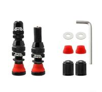 Práctica válvula sin cámara para rueda de bicicleta, 2 unidades, 40 mm (negro)