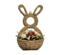 Practical and Stylish Design: Featuring a curved shape and hangable functionality, the Spring Bunny Wall Basket serves as an elegant storage solution for Easter eggs, ornaments, or floral displays, se