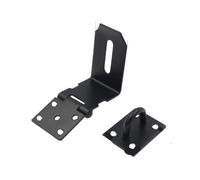 Practical Stainless Steel Padlock Hasp Household Burglar-proof Shed Latch 90 Degree Right Angle Door Buckle(Medium-Flat Black)