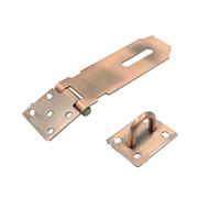 Practical Stainless Steel Padlock Hasp Household Burglar-proof Shed Latch 90 Degree Right Angle Door Buckle(Medium-Flat Gold)