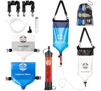 Practical Survival Sistema de filtración de agua por gravedad, 2 bolsas colgantes ligeras de alta capacidad para mochileros, camping, supervivencia, senderismo, caza, bolsas de agua sucia y limpia y