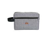 Prácticas bolsas de maquillaje de tela Oxford con asas, múltiples compartimentos, organizadas para viajeros, bolsa esencial de viaje, Gray, Mass Beauty