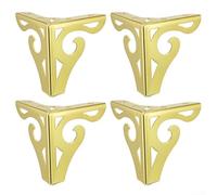 Prácticas patas de hierro para muebles de sofá, gabinete, mesa, cama, estante, barra de desayuno, muebles de oficina, mejora la estabilidad (dorado)