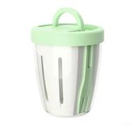 Prácticas tazas de ensalada de frutas con tapa a prueba de derrames para mantener tu cocina limpia y ordenada (verde)