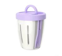 Prácticas tazas de ensalada de frutas con tapa a prueba de derrames para mantener tu cocina limpia y ordenada (morado)