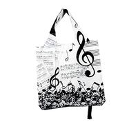 PracticDomus Bolsa para Compra Plegable y Reutilizable de Gran Capacidad con Estampados Originales (Música)