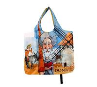 PracticDomus Bolsa para Compra Plegable y Reutilizable de Gran Capacidad con Estampados Originales (Quijote)