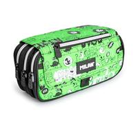 PracticDomus Estuche Portatodo Triple de Amplios Apartados Interiores con Cremallera Individual para Material Escolar y Viaje (Tandem)