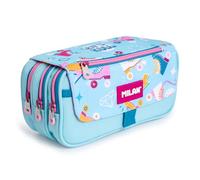 PracticDomus Estuche Portatodo Triple de Amplios Apartados Interiores con Cremallera Individual para Material Escolar y Viaje (Roller)