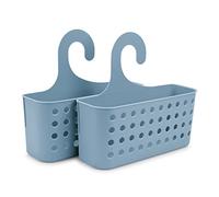 PracticDomus Juego de 2 Cestas Organizadoras de Ducha Colgantes. Ideales para Ahorrar Espacio (Azul)